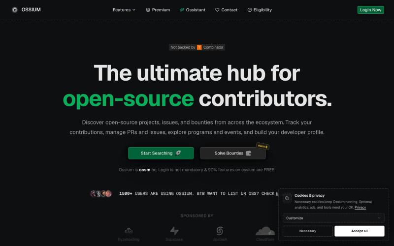 ossium - The True OSS Helper | Find Best GitHub Projects Fast — screenshot