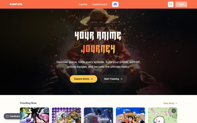 OtakuProfile - Track Your Anime Journey Beautifully — screenshot
