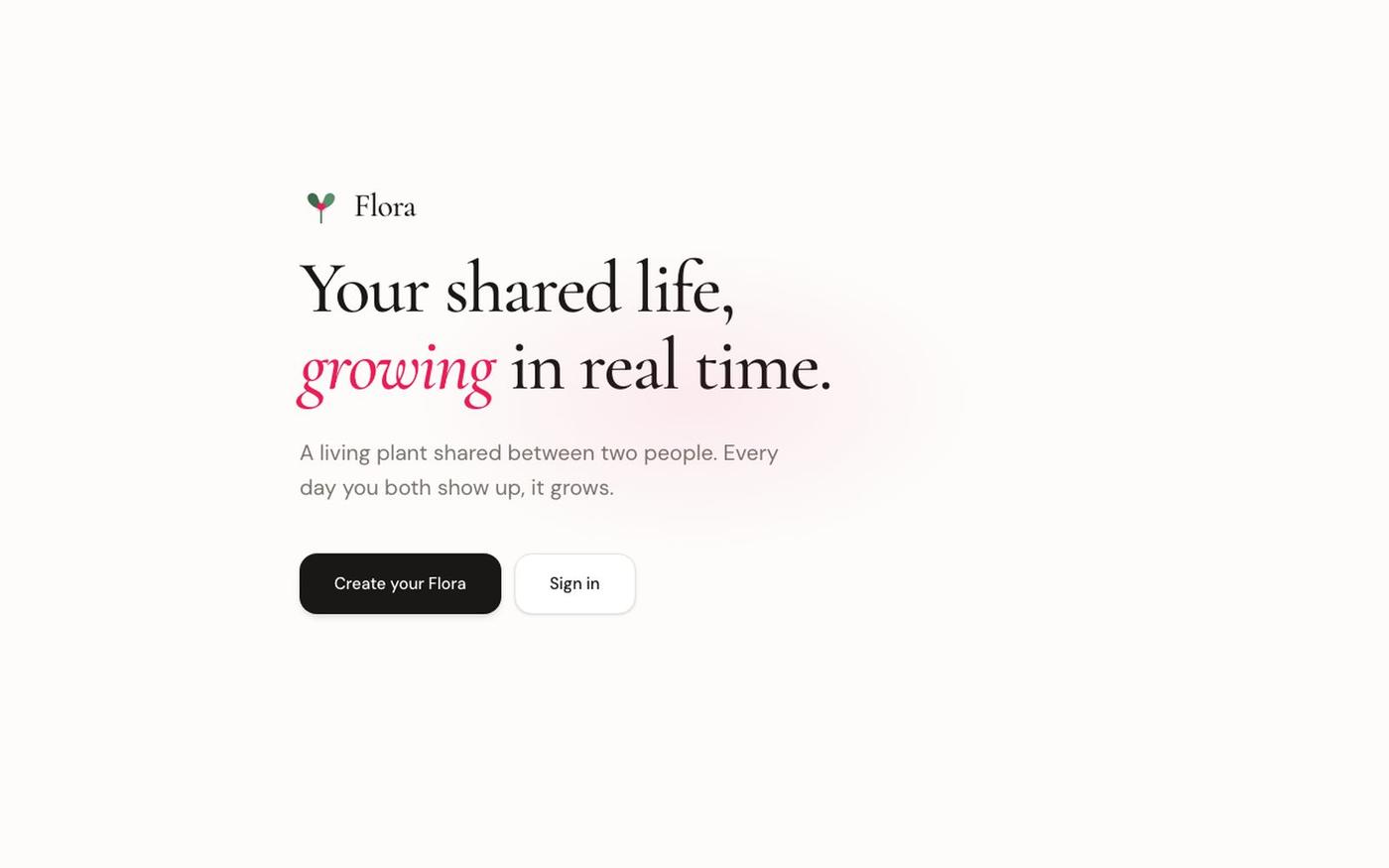 Flora - A living plant for two — screenshot