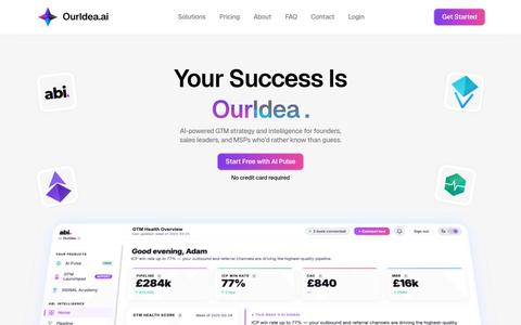OurIdea.ai — AI-Powered GTM Strategy &amp; Intelligence — screenshot