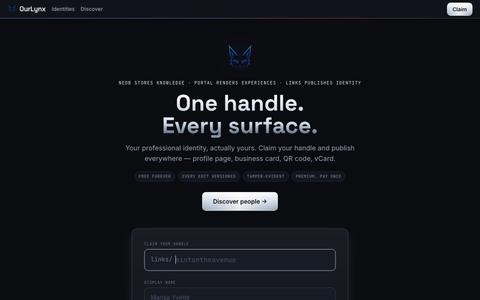OurLynx — one link that holds all your links — screenshot