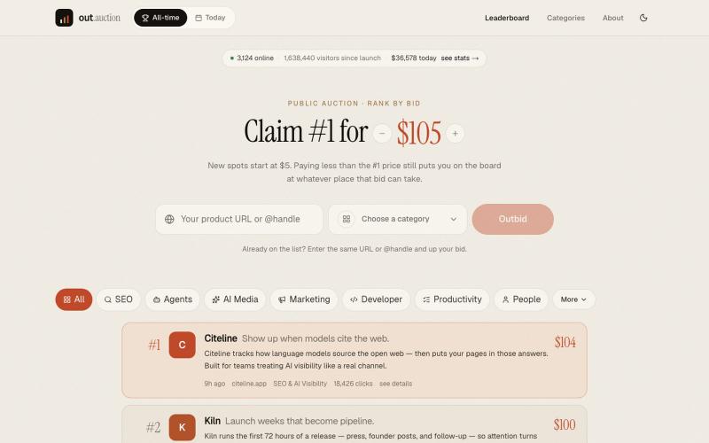 out.auction — rank is the bid — screenshot