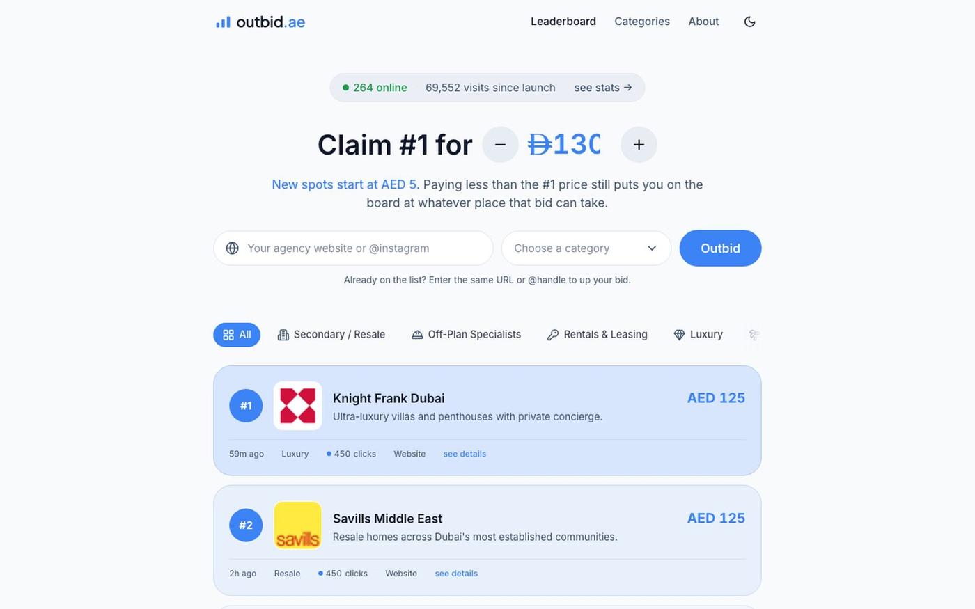 outbid.ae — screenshot