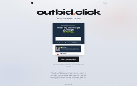 outbid.click — One square. Highest bid wins. — screenshot