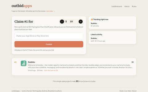outbidapps — pay to rank your mobile app — screenshot