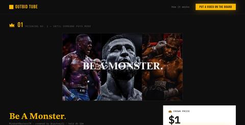 Outbid Tube — crown any video with cash — screenshot
