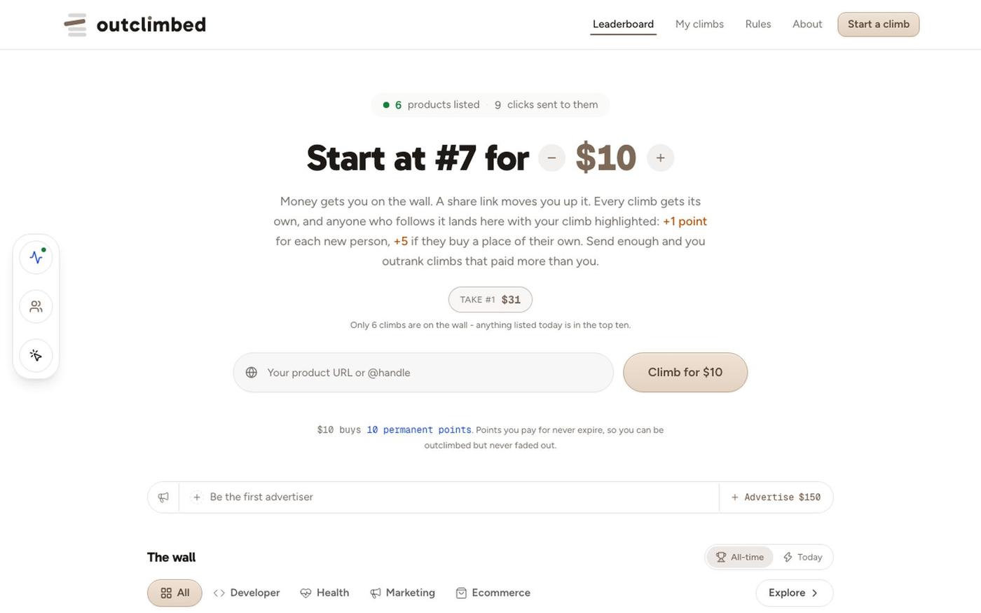 Startup and Product Directory, Ranked in Public — screenshot