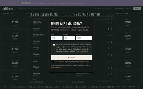 Outdram — the whisky leaderboard that fits on one screen — screenshot