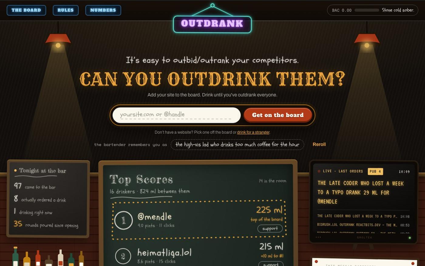 Outdrank — can you outdrink them? — screenshot