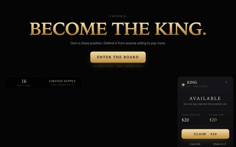 King is available | ChessBid — screenshot