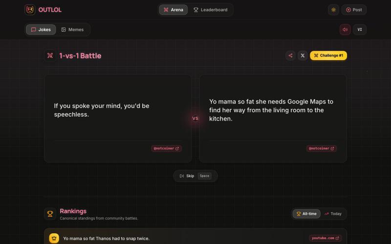 Outlol - The Arena for Jokes and Memes — screenshot
