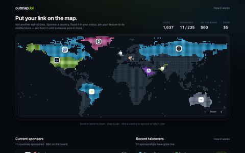 outmap.lol — put your link on the map — screenshot