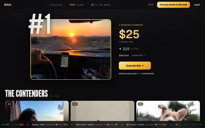 OutRank — pay to rank — screenshot