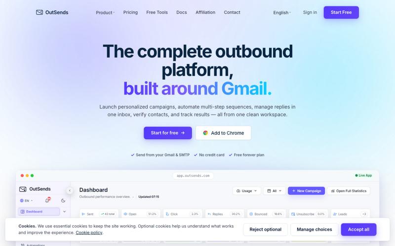 OutSends | The Complete Outbound Platform — screenshot
