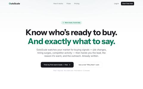 OutsScale — Know who’s ready to buy, and exactly what to say — screenshot