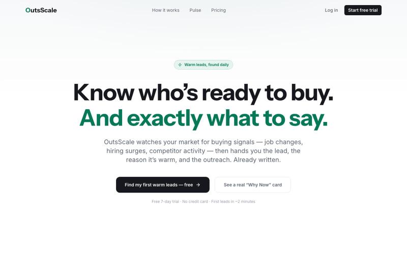 OutsScale — Know who’s ready to buy, and exactly what to say — screenshot