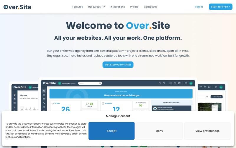 Over.Site | All-in-One Platform for Web Agencies — screenshot