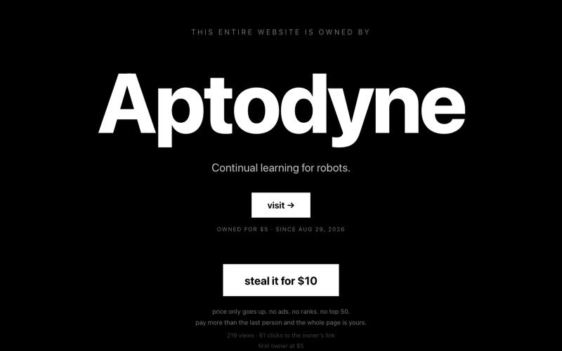 this page is owned by Aptodyne — screenshot