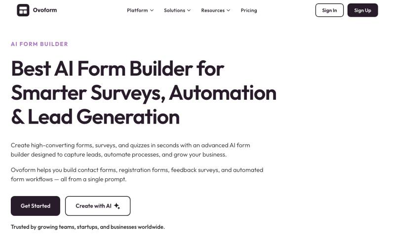 AI Form Builder - Create Forms, Surveys & Workflows - Ovoform — screenshot
