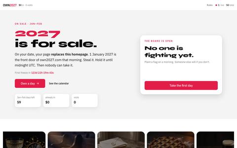 2027 is for sale — one page per day | OWN2027 — screenshot