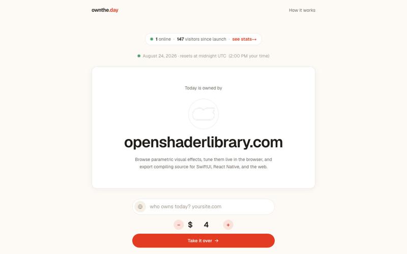 ownthe.day : today has one owner — screenshot