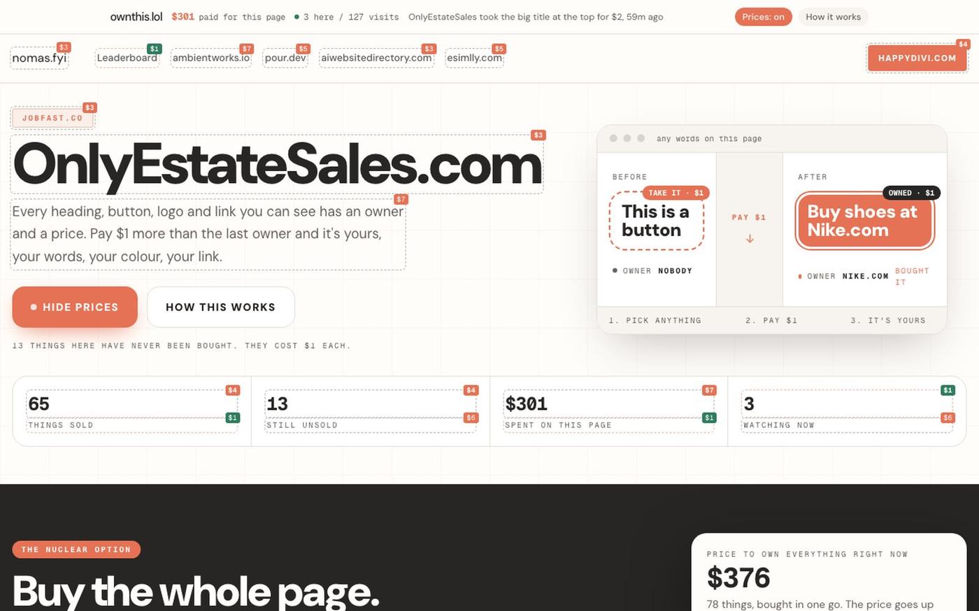 OWNTHIS.LOL, buy anything on this page — screenshot