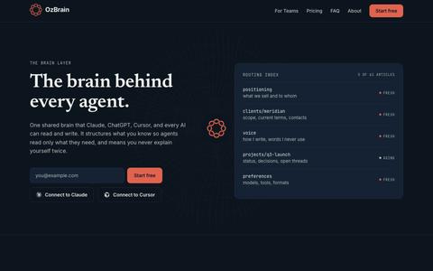 OzBrain: shared brain every AI agent reads and writes — screenshot