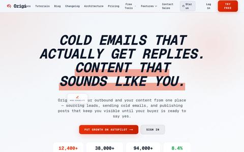 Ozigi — AI Cold Email & Content Tool for Small Teams — screenshot