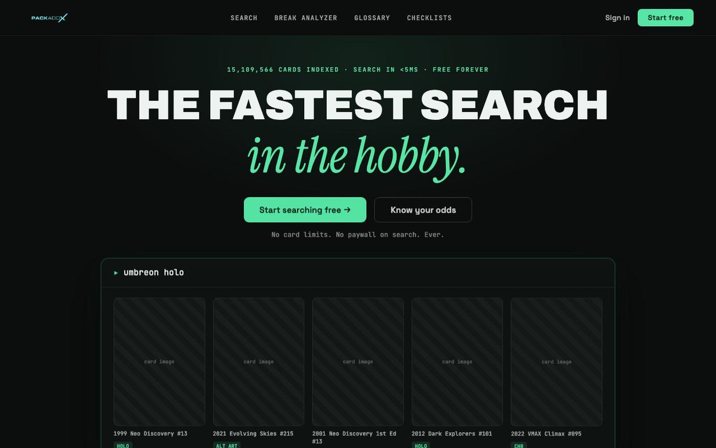 Packaddx — Sports & Pokémon Card Checklists, Break Analyzer — screenshot