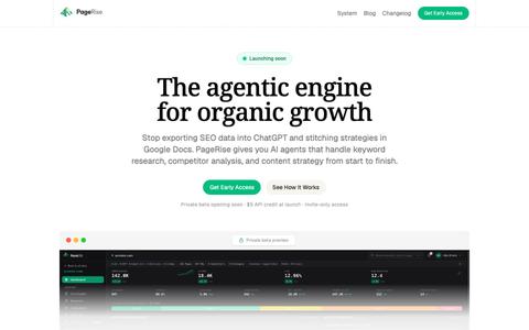 PageRise — The Agentic Engine for Organic Growth — screenshot