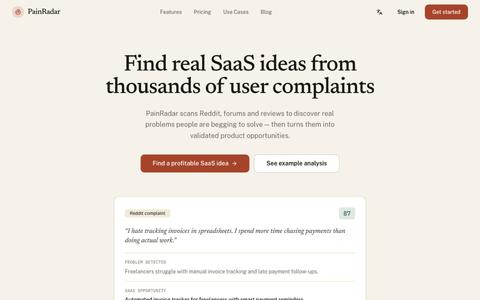 PainRadar — Find Real Problems, Build Real Products — screenshot
