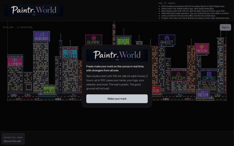Paintr.World — screenshot