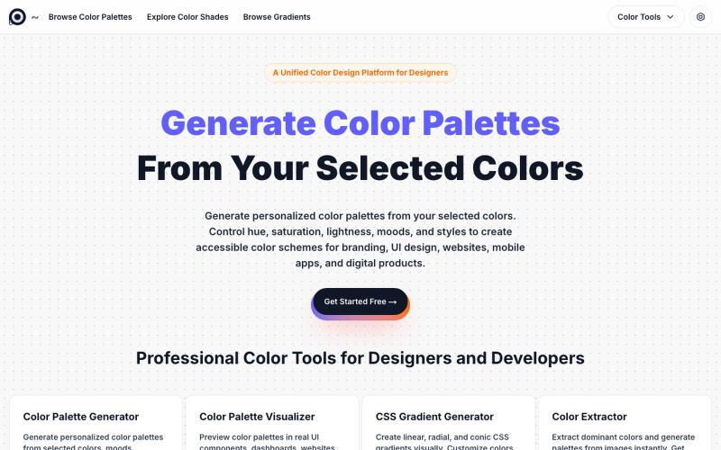 Color Palette Generator From Your Selected Colors | PalettIQ — screenshot