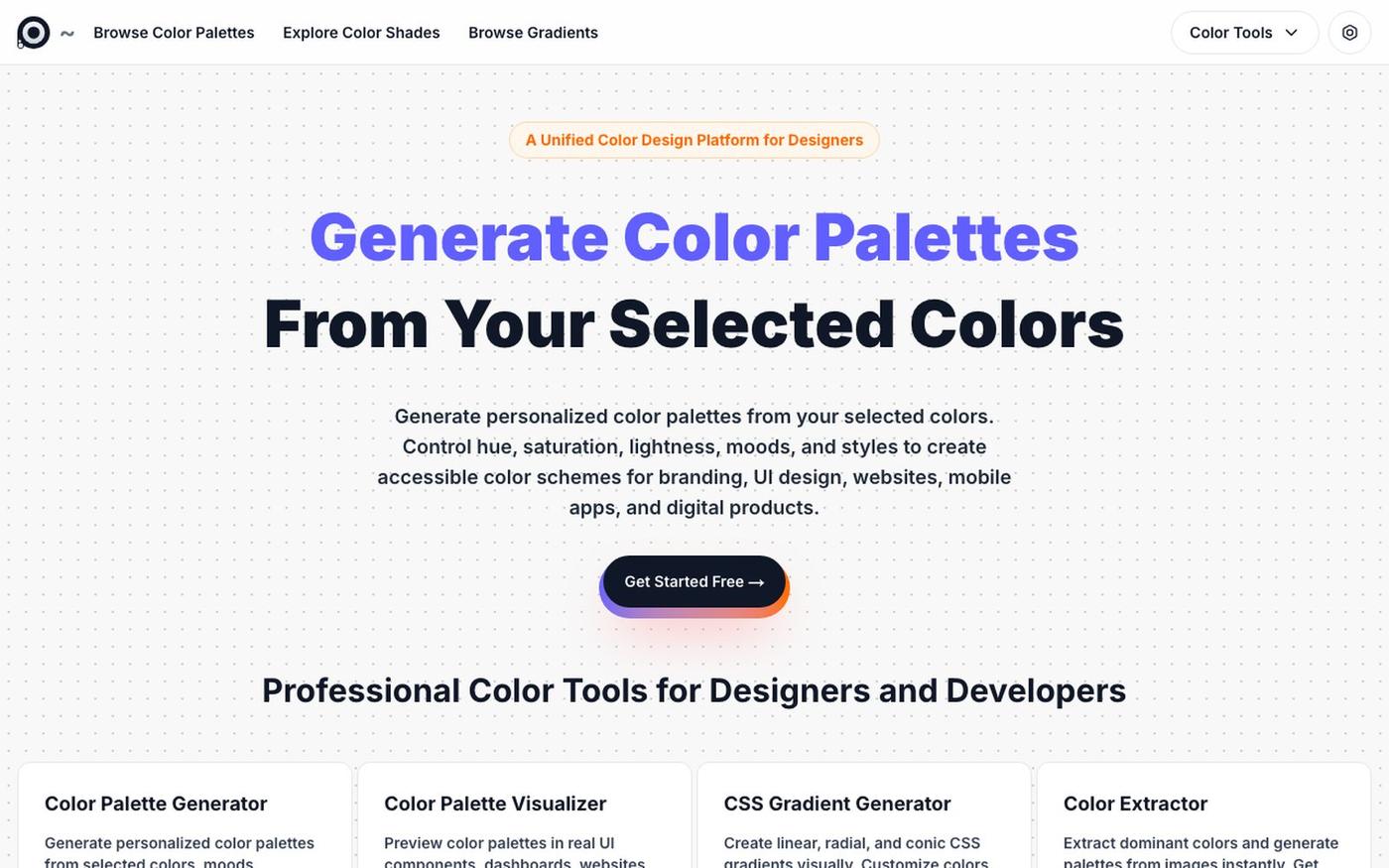 Color Palette Generator From Your Selected Colors | PalettIQ — screenshot