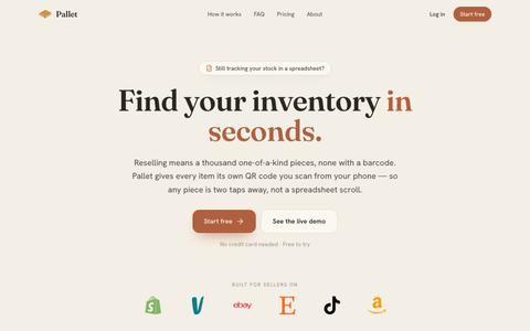Pallet — Inventory tracking for resellers — screenshot