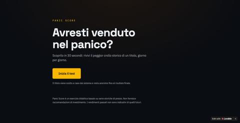 Panic Score — Avresti venduto nel panico? — screenshot
