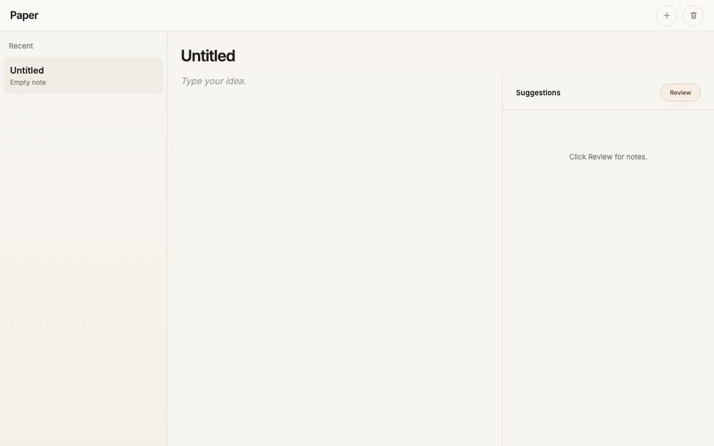 Paper — screenshot