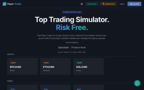 Paper-Trader - Free Paper Trading Simulator with AI Coach | Paper-Trader.org — screenshot
