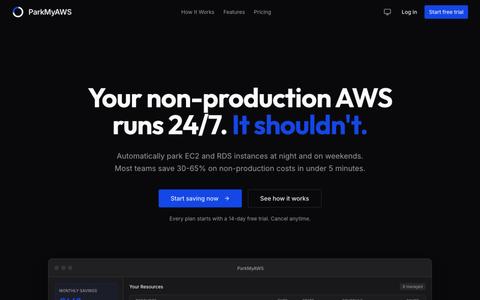 Automate AWS EC2 & RDS Scheduling - ParkMyAWS — screenshot