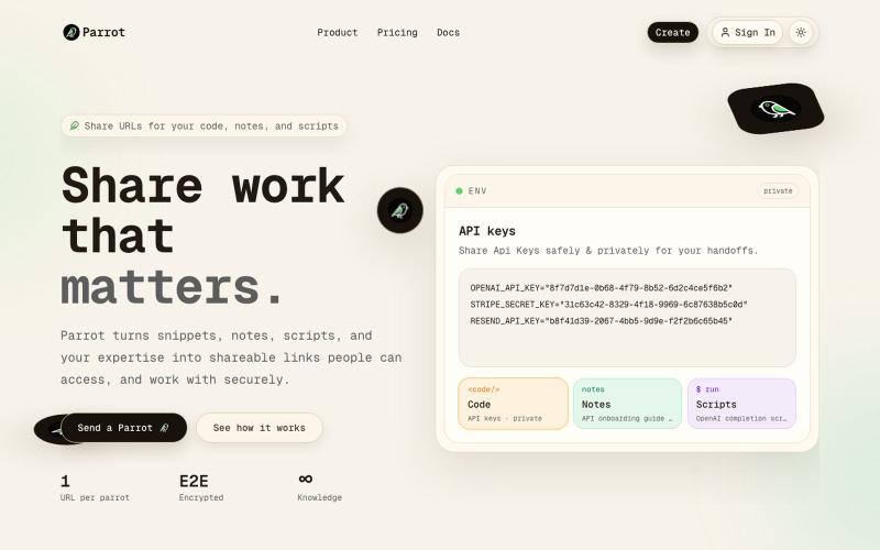 Parrot - Share Work That Matters — screenshot