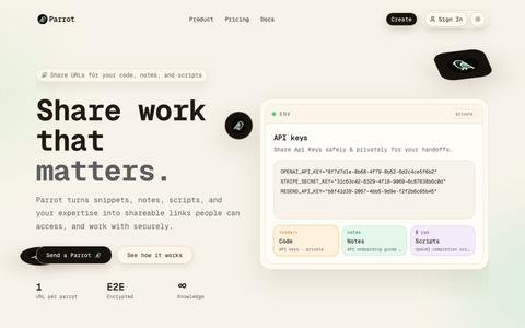 Parrot - Share Work That Matters — screenshot