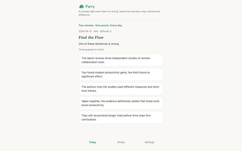 Parry — screenshot