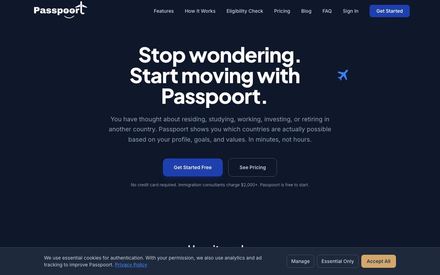 Passpoort - Stop Wondering, Start Moving — screenshot