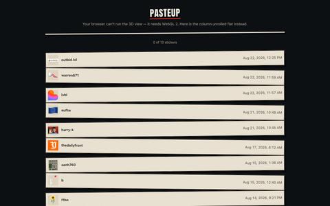 PasteUp — the digital advertising column — screenshot