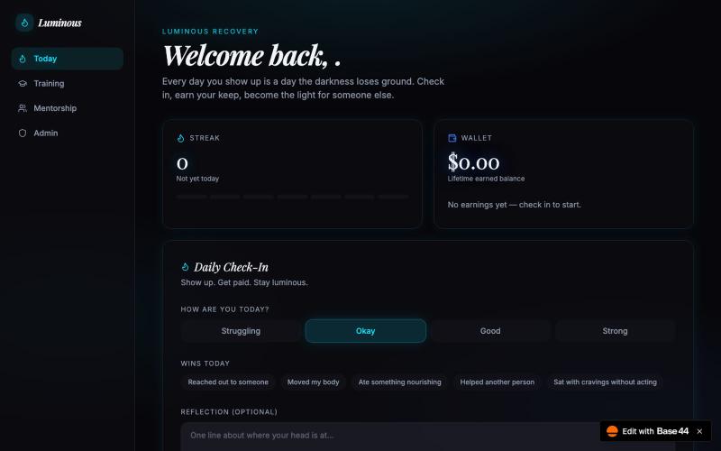 Luminous Recovery — screenshot
