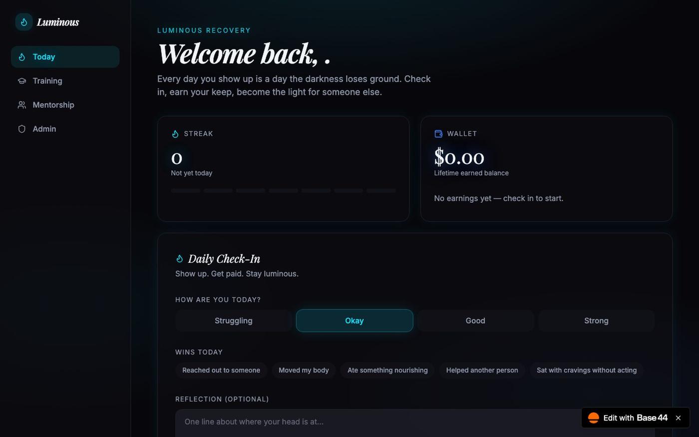 Luminous Recovery — screenshot