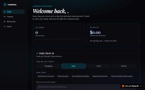 Luminous Recovery — screenshot