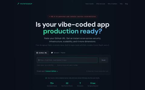 PathToShip — Is Your Vibe-Coded App Production Ready? — screenshot