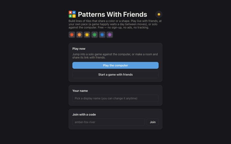 Patterns With Friends — screenshot