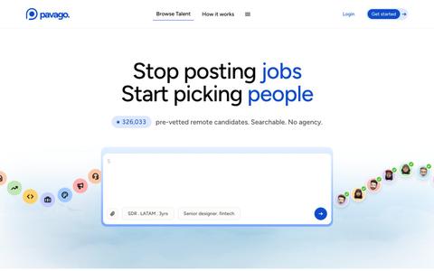 Hire Remote Talent: 300,000+ Vetted Pros | Pavago — screenshot